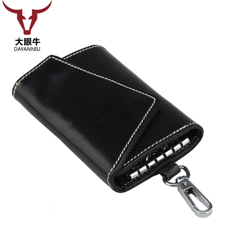 

2018 New Design Vintage Key Holder Genuine Cow Leather Fashion Key Bag Luxury Brand Solid Key Wallet Men (customize available)