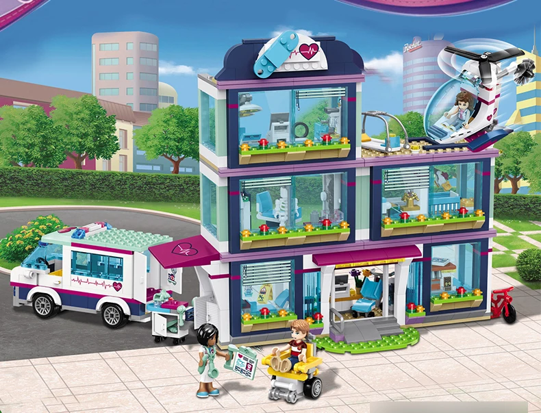 

932pcs Heartlake City Park Love Hospital Girl Friends Building Block Compatible LegoINGly Friends Brick Toy