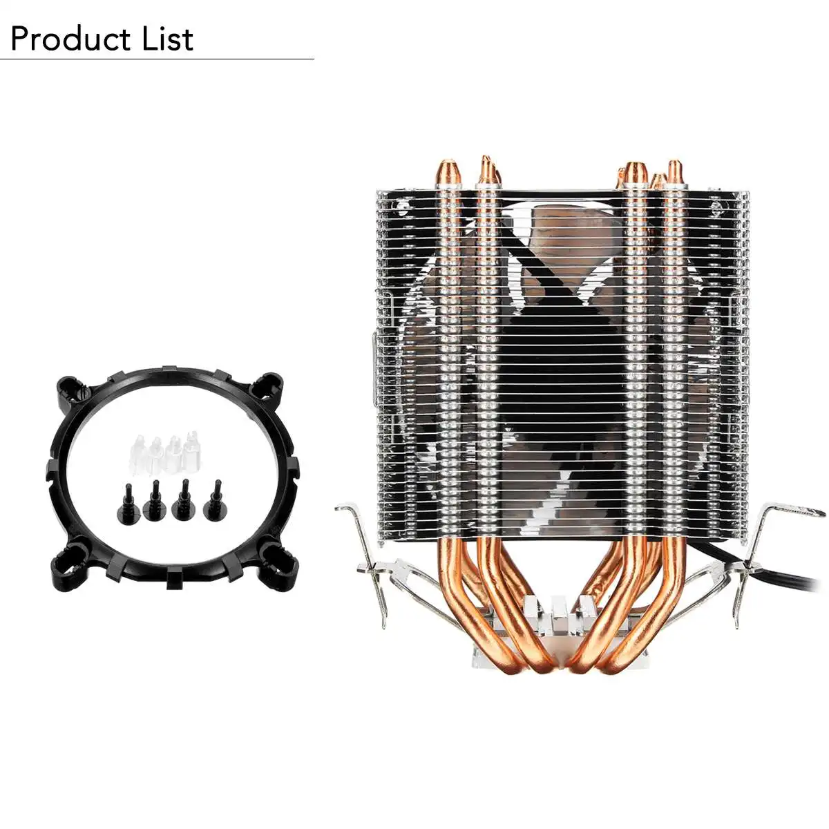 3/4pin Процессор Кулер 4 Медь с тепловым стержнем Heat pipe теплоотвод двойной башня тихий охлаждающий вентилятор для Intel LAG 1155 1156 775 для AMD Socket AM3/AM2