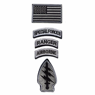 1 Sets SPECIAL FORCES RANGER AIRBORNE Military Tactical Embroidered American Flag Patch Cloth Badge Fabric Sticker For Clothes