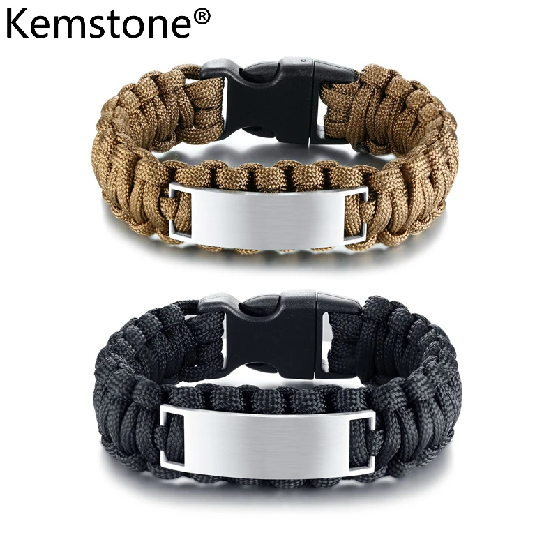 Браслет Kemstone с парашютом из нержавеющей стали черный/коричневый ювелирный