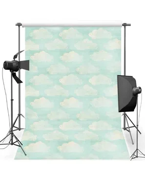 

White Clouds Blue Sky Cartoon Wall photography studio background Vinyl cloth High quality Computer printed party backdrop