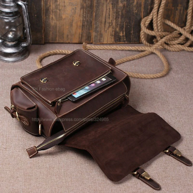 Мужской портфель из 100% натуральной кожи с отделением для камеры|men briefcase|mens leather