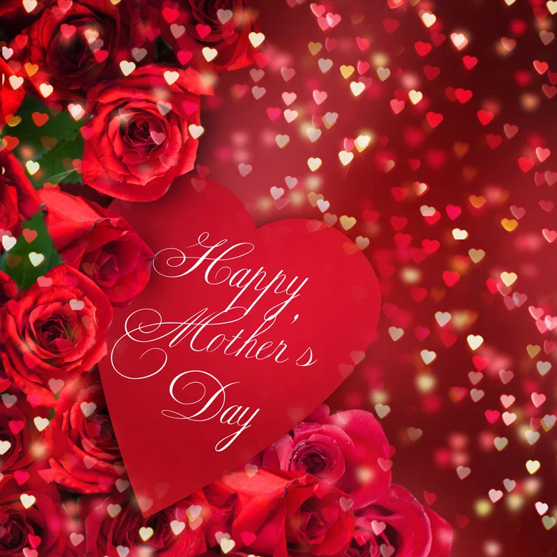 

NeoBack Happy Mother's Day Photography Backdrops Rose Flower LOVE Bokeh Shiny Custom Photo Background Photophon