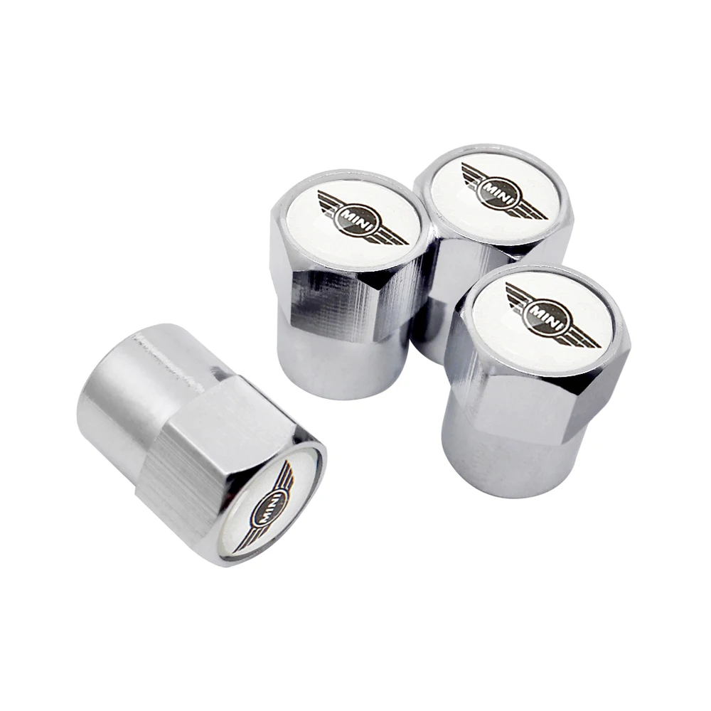 Volvo Coche de metal cromado v/álvula de rueda de Polvo Cap