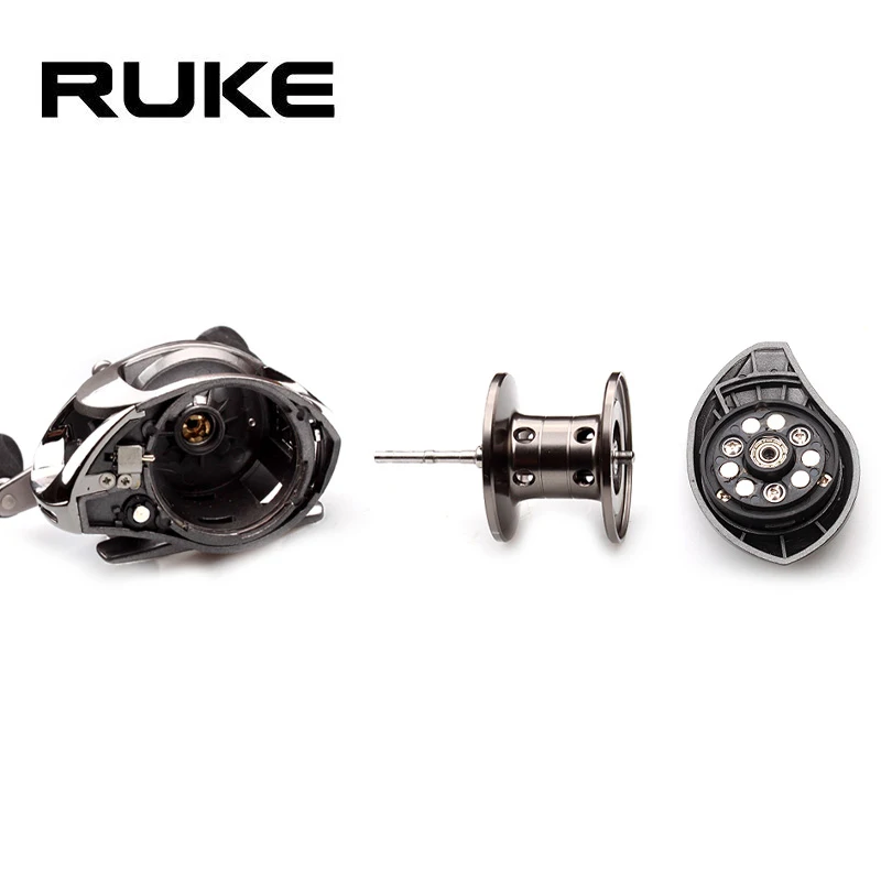 Ruke Fishing Reel Casting Reel Gear Ratio 5.1:1 Aluminum Spool Magnetic Brake Bearing 5+1 EVA Knob 218g Max Drag 4.5KG