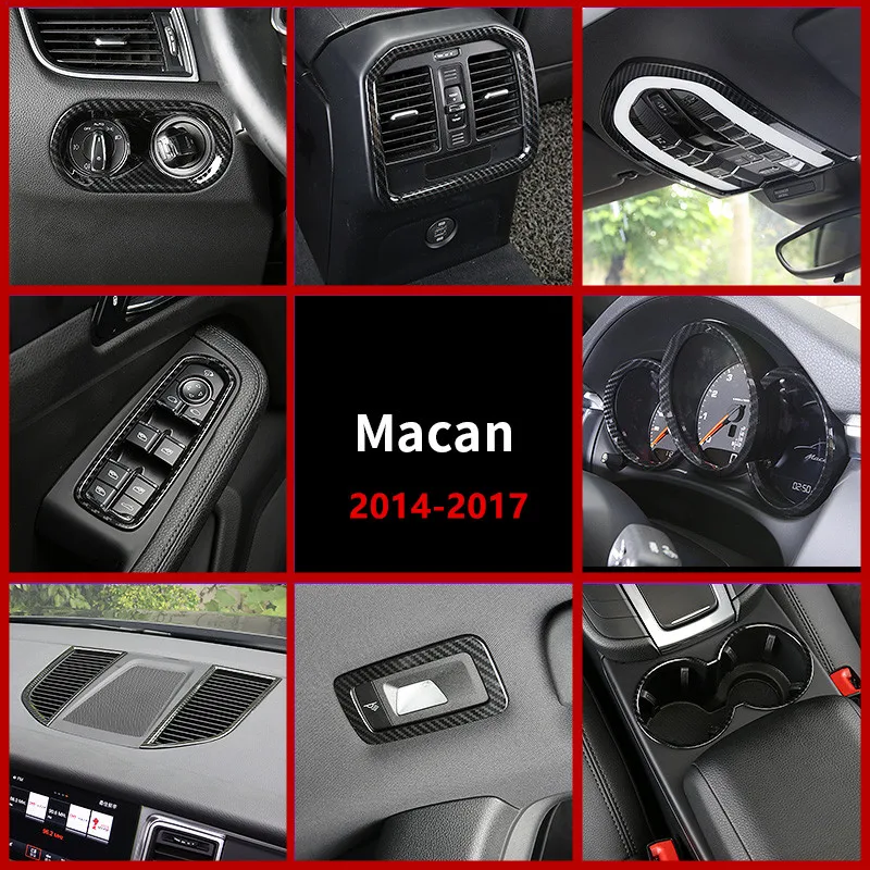 Us 19 5 17 Off Carbon Fiber Color Center Console Interior Modified Cover Trim Decals For Porsche Macan 2014 2017 Abs Car Styling In Interior