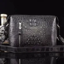 Натуральная крокодиловая кожа, маленький размер, мужская сумка на плечо, мужская сумка через плечо, Повседневная сумка с длинным ремешком, топ на молнии сзади