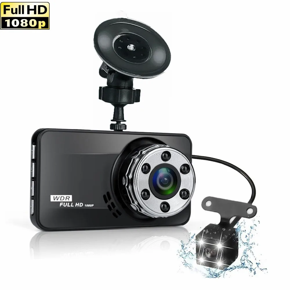 Goldfox 12MP HD 1080P Автомобильный видеорегистратор, видеокамера 170D с широким объективом ангела, экран 3,0 дюйма, ночное видение, g-сенсор, режим парковки, видеорегистратор