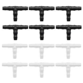 

50PCS Barbed Tee Connectors for 4mm/7mm Water Hose Pipe Connectors Tube Drip Irrigation Watering System Sprinkler Irrigation