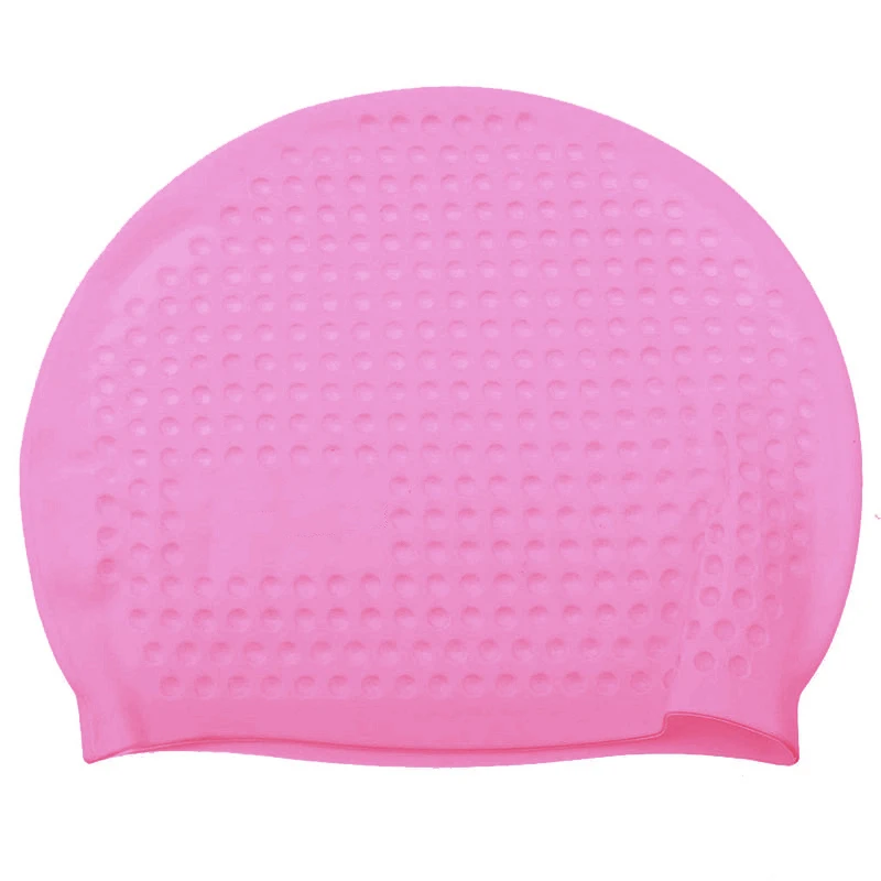 5 Colors Silicone Rubber Swimming Caps Unisex Swimming Caps Adult Men Women Waterproof Swim Caps Hat Swimming Accessories - Цвет: Pink