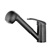 Massivem Messing Mixer Cold & Hot Zieht Einhand Öl Eingerieben Bronze Schwarz Einlochmontage Wasserhahn Küchenarmatur L & S SF16-012B-4