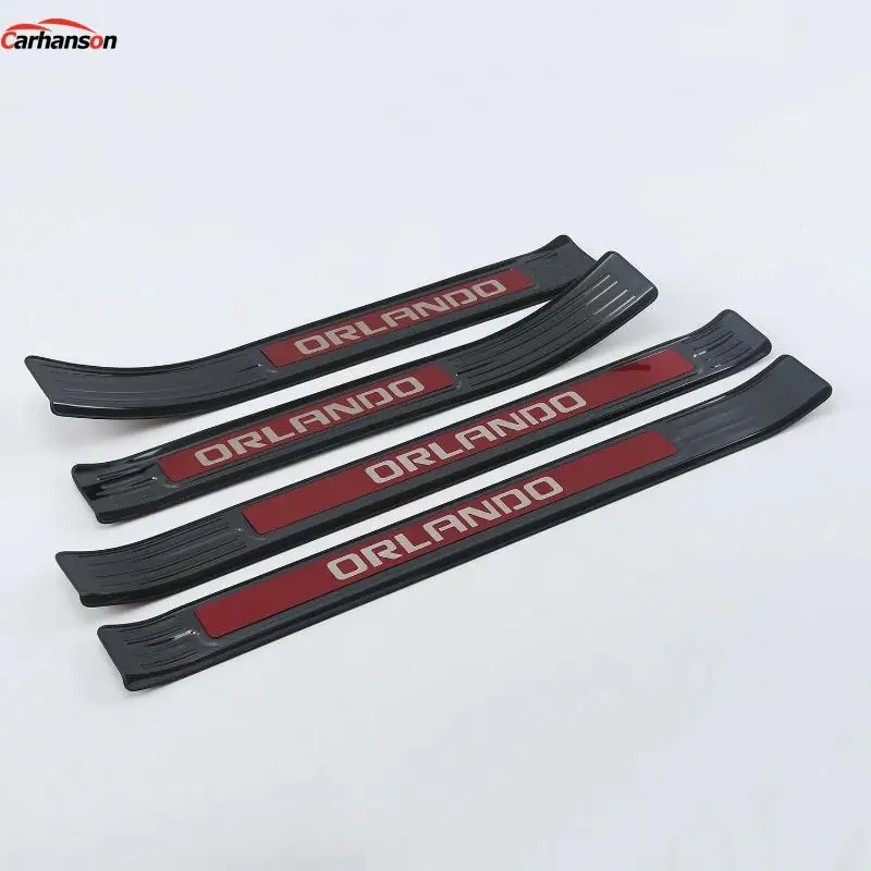 

For Car Styling Chevrolet Orlando 2018 Accessories Door Sill Scuff Plate Protector Guard Car Sticker 4pcs/Set Red Blue Black