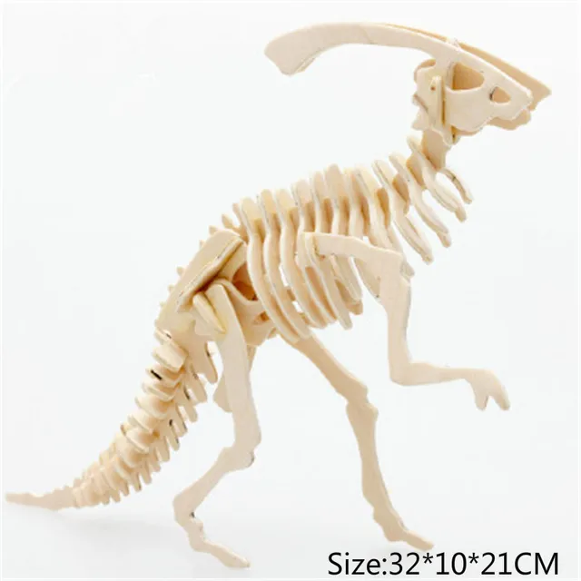 3D Simulation Dinosaur Puzzle Toys DIY Funny Skeleton Model Wooden Educational Intelligent Interactive Toy for Children Gifts 4