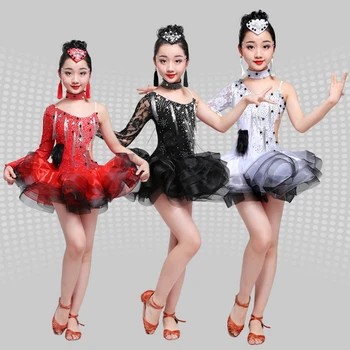 

New Adult Girls Carnival Jazz dancewear costume Kids Modern Latin Ballroom Party Dancing Dress Child Dancing dress wear clothes