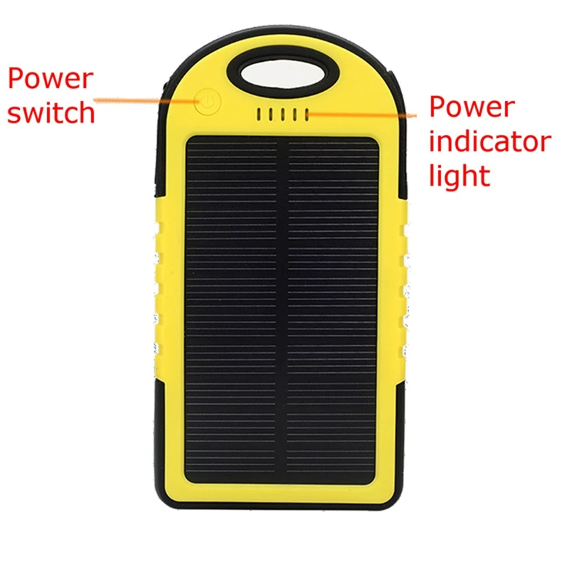 Bakeey, без батареи, 5000 мА/ч, двойной USB, солнечная энергия, кемпинг, вспышка, светильник, чехол для батареи, внешний аккумулятор, коробка, светодиодный светильник, черный, зеленый, желтый