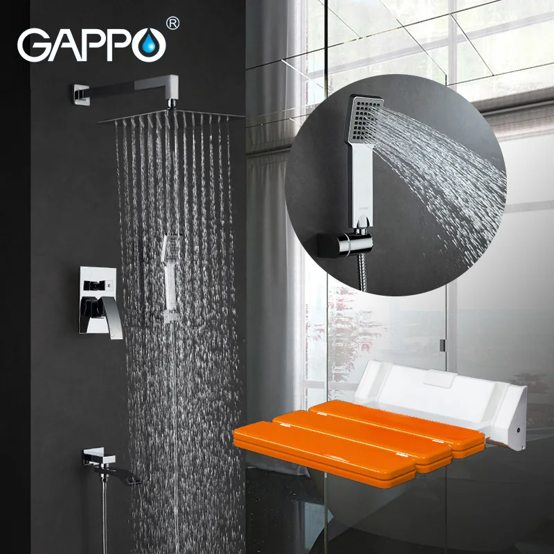 

GAPPO Shower Faucets bath tap mixers shower taps Wall Mounted Shower Seats Bath bench Sanitary Ware Suite