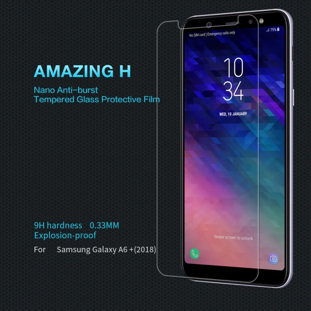 Защитная пленка из закаленного стекла для samsung Galaxy J4 J6 A6 (2018) + NILLKIN Amazing H | Мобильные