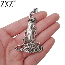 ZXZ 5 шт старинное серебро большой Богиня Венера Подвески Кулоны из нержавеющей стали для украшения, украшения своими руками, 68x42 мм