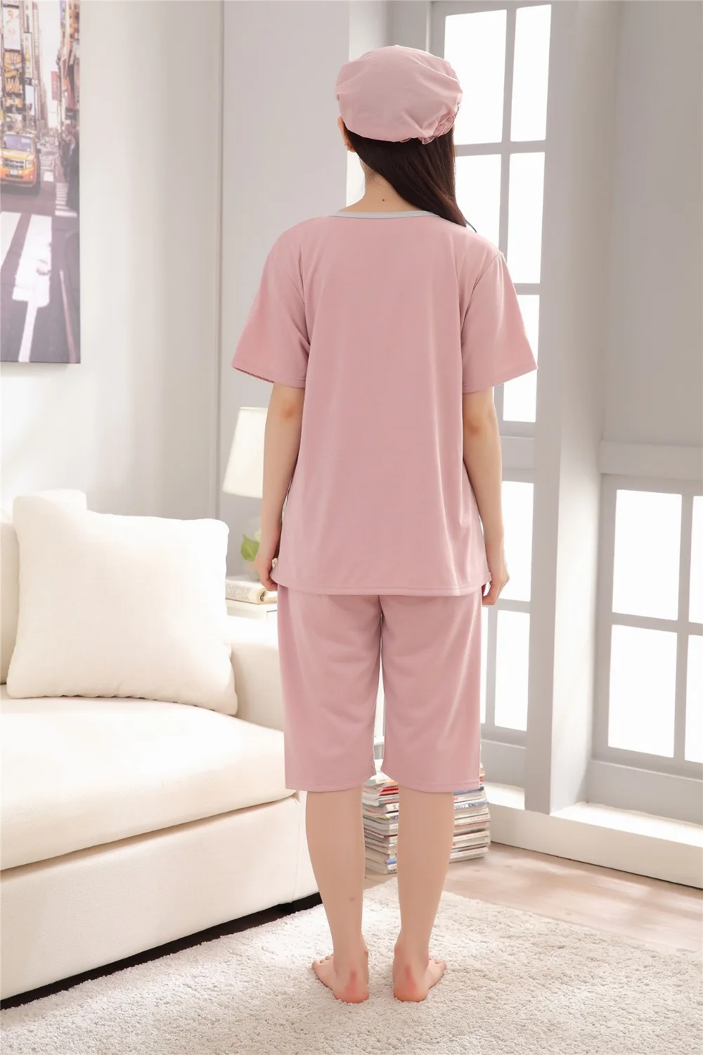 Bonito dos Desenhos Pijama para Mulheres Pijama de Algodão de Manga Roupas de Maternidade Fdfklak Animados Tamanho Grande Grávidas Curta Dormirwear Conjunto Verão 16 Pijama para Mulheres Grávidas Pijama de Algodão