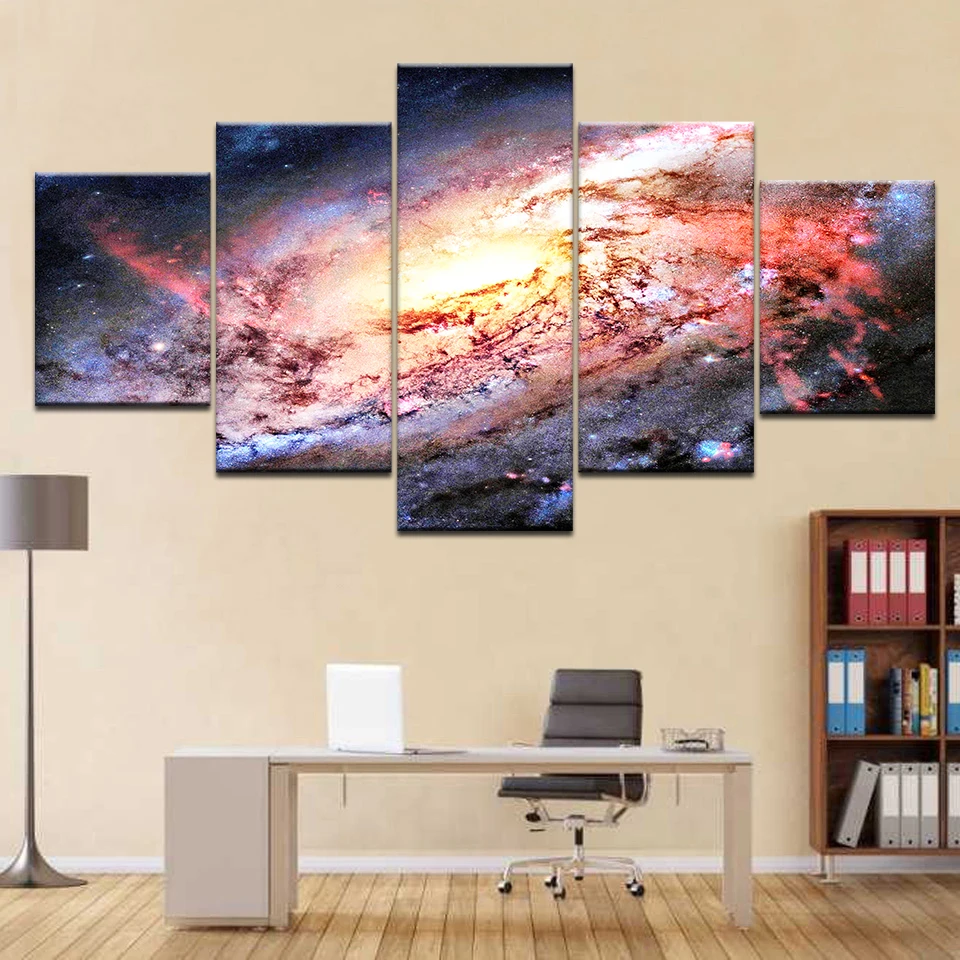 5 шт. Wall Art Холст Картина HD с принтом Вселенной Блестящий Galaxy украшения дома Плакат