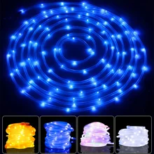 Girlande String Lichter 100 LED Solar Seil Tube Home Garten Lampe Weihnachten Dekoration Fariy Terrasse Lichter guirlande lumineuse led