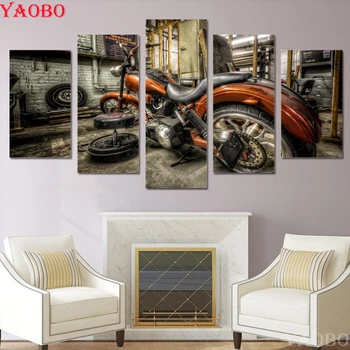 

square/round diamond Paintings 5 Pieces Motorcycle Race Poster Car Home Decor 3d rhinestones embroidery mosaic diamond picture