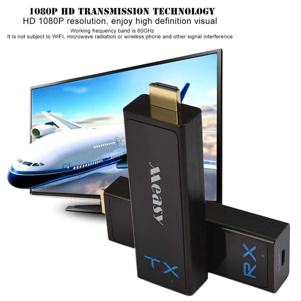 Комплект передатчика Measy W2H Nano Wireless HD с приемником и трансмиттером 30 м/100 футов