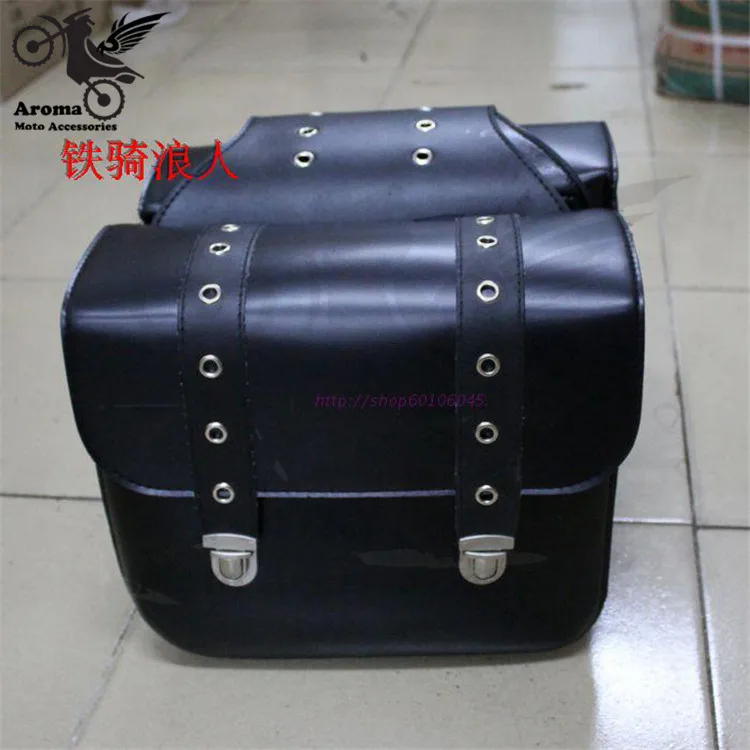 Черные мотоциклетные седельные сумки из искусственной кожи, мотоциклетная Боковая Сумка, сумка для инструментов, багаж для Harley Davidson Sportster, Круизная автомобильная коробка edg