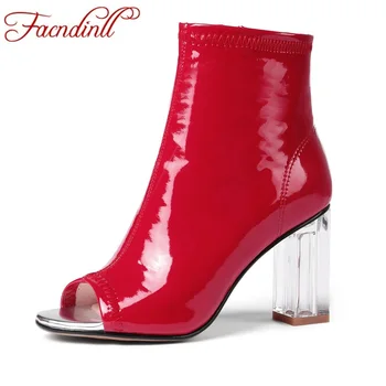 

FACNDINLL 2019 new women summer boots sexy high heels peep toe ankle boots ladies dress party casual shoes dance boots woman
