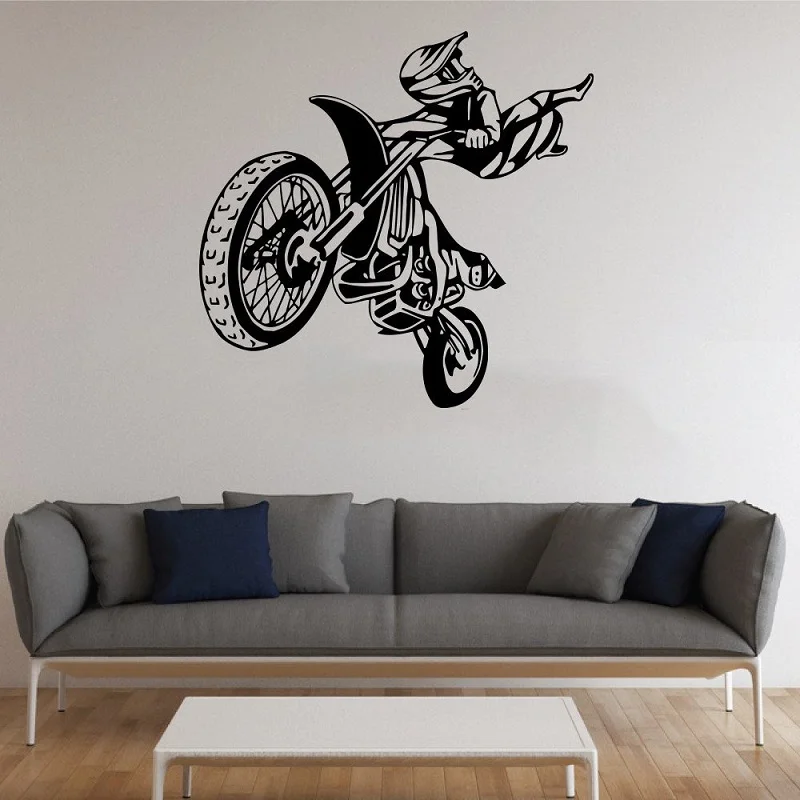 

Motocross competitive performance vinyl wall stickers extreme sports youth dormitory bedroom home decoration wall decal 2CE9