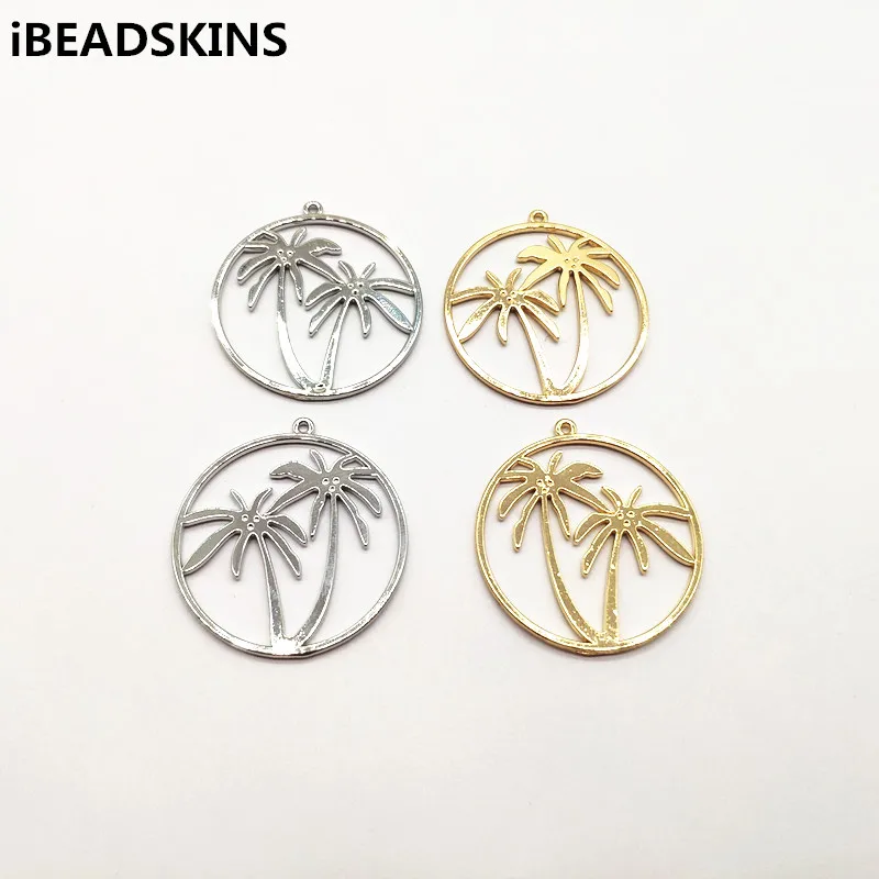 

New arrival! 38x35mm 50pcs coconut tree shape charm for stud earrings/earrings accessories/Earring parts DIY jewelry making