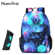 Namvitae Teenager Cartoon Schule Rucksack Leucht Druck Taschen für Jungen und Mädchen Große Kapazität Casual Schüler Rucksäcke Tasche