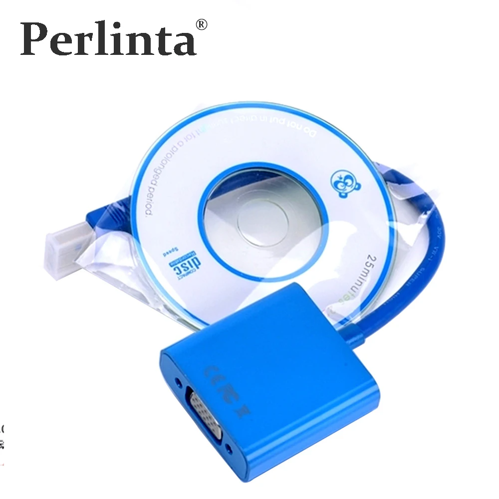 

Perlinta USB to VGA Video Graphic Card Display External Cable USB 3.0 Male to VGA Female Adapter for PC Laptop Windows7/8/8.1/10