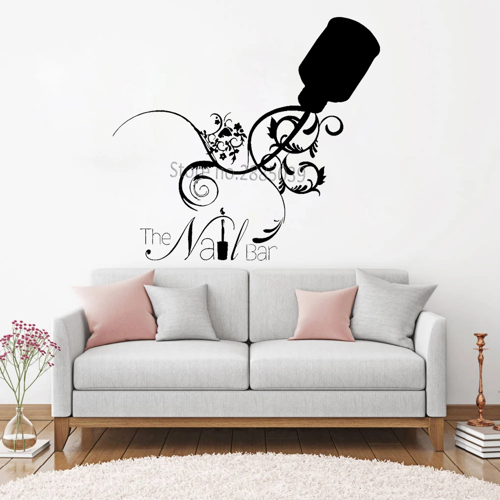 

New Creative Nail Salon Sign Decals Window Sticker Nails Art Studio Bar Wall Decor Decal Manicure Beauty Salon Stickers LC888