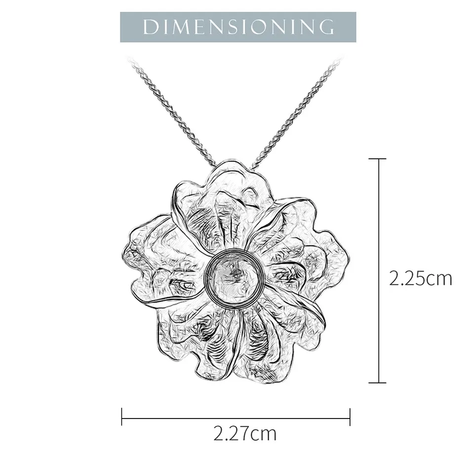 Эксклюзивный Новое прибытие модно аксессуары женщины Уникальный ручная работа ювелирные изделия 925 стерлинговое серебро Великолепная цветок Пион кулон необычные товары скидка