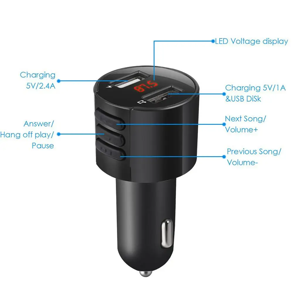 Автомобильное зарядное устройство Bluetooth USB FM передатчик беспроводной радио