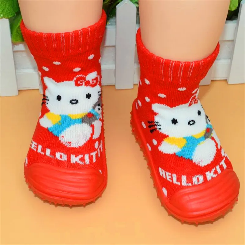Joyo Roy/ г. Новые универсальные носки для малышей нескользящая обувь для малышей из хлопка с рисунком и резиновой подошвой и носки осень-зима - Цвет: M
