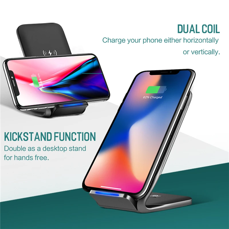 ROCK Qi Wireless Charger For iPhone X 8 10 Samsung Note 8 S8 Plus S7 S6 Phone Fast Wireless Charging 10W Docking Dock Station