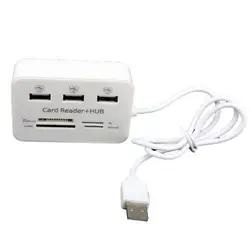 3 Порты USB 2.0 концентратор Multi-Card Reader для SD/MMC/m2/MS mp-все В одном (белый)