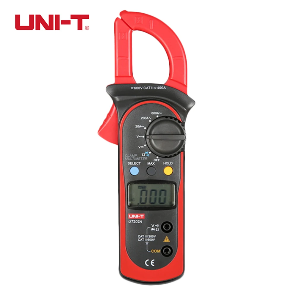

UNI-T UT202A Data Hold 600A DC/AC Voltage Current Resistance Digital Clamp Meter multimeter pinza amperimetrica diagnostic-tool