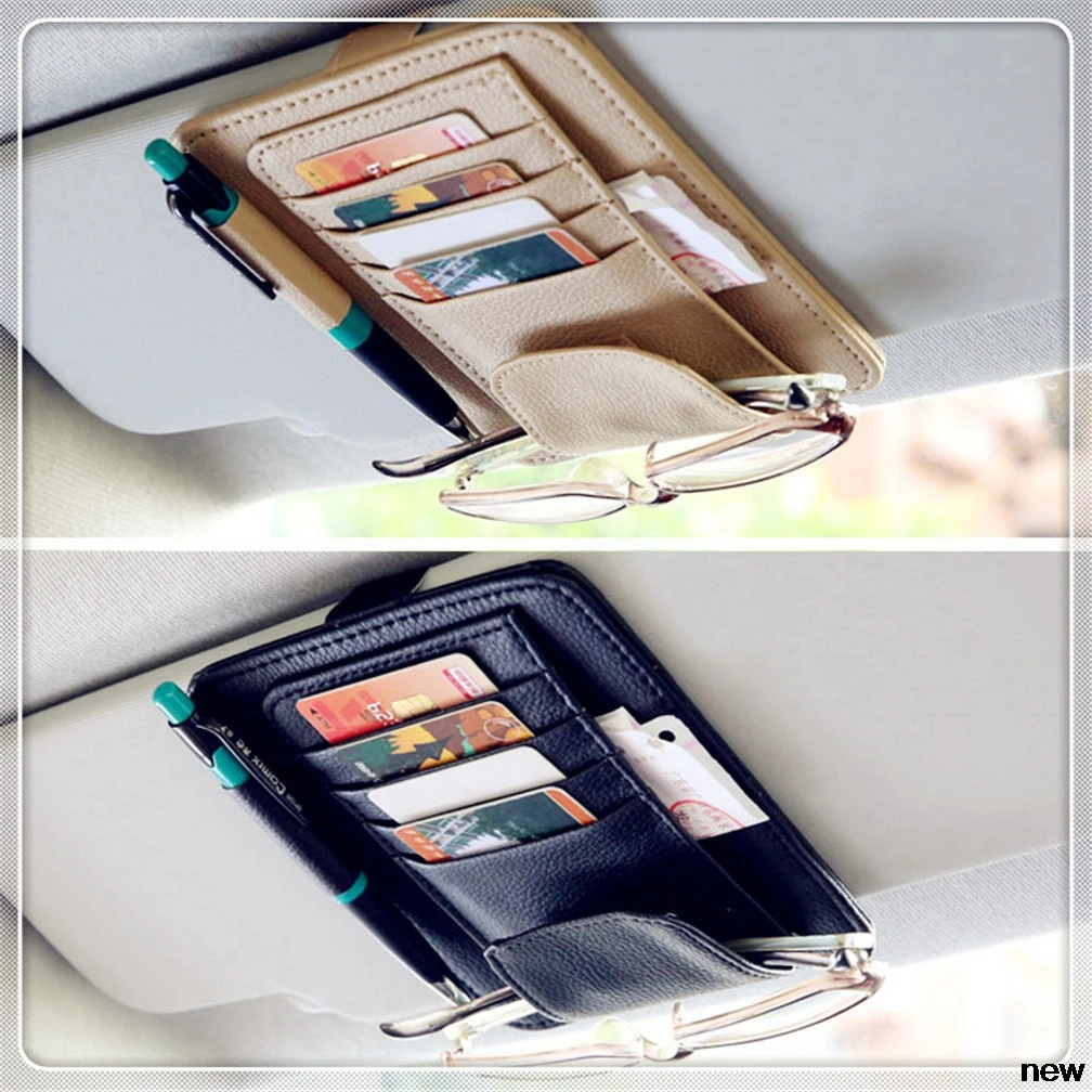 

Car Card Storage Glasses Organizer Holder Leather Case For Volkswagen VW B6 Jetta Mk5 MK6 Any Cars Phaeton 4.2 EOS 3.2 V6