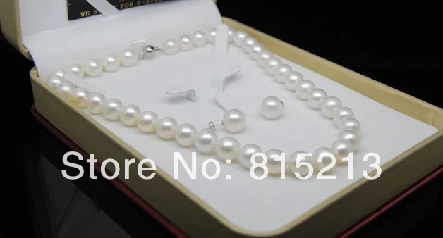

ddh00831 Fine 9-10MM AAA+white pearl necklaces&earrings