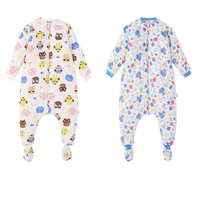 

FEWIYONI Baby legs sleeping bag thickening baby anti-kick is autumn and winter 0-3 years old children's body pajamas with shoes