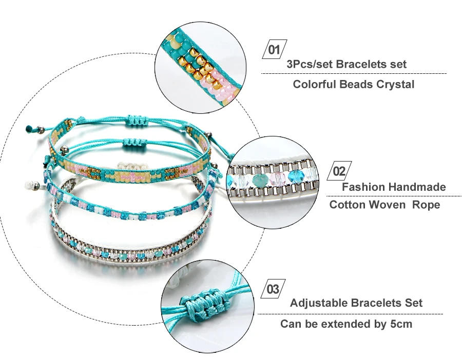 IF ME, богемные хрустальные бусины, дружба, плетеные веревочные браслеты для женщин, очаровательные хлопковые плетеные веревочные браслеты-Цепочки, мужские ювелирные изделия, новинка