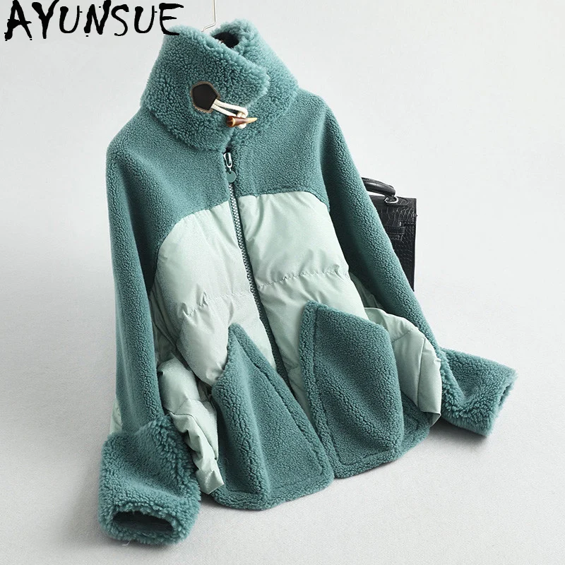 

AYUNSUE Real Fur Coat Female Down Jacket 2019 Winter Jacket Women Clothes 2019 Real Wool Coats and Jackets Women Outwear MY3595