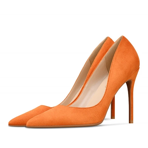 

2019 Best Quality Big Size 34-46 Thin Heels Elegant Spring Career Office Shoes Woman Pumps Party OL Suede Women's Shoes J0006