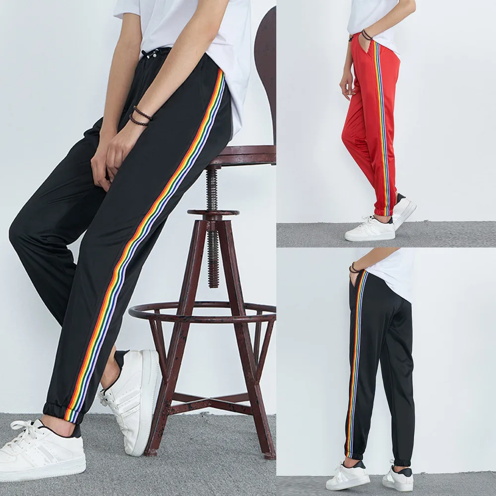 

Womens Mid-Waist Casual Striped Print Sports Pants Harem Pants Jogger Pants Fashion hot 2018