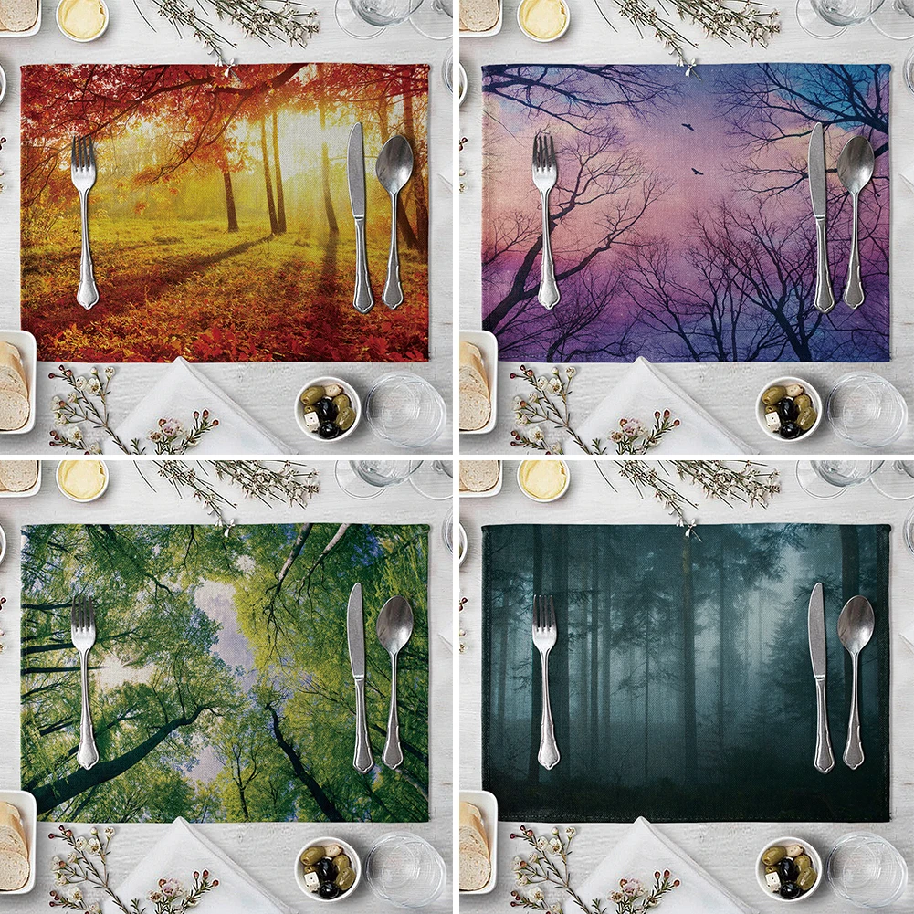 الغابات الشاطئ شجرة أشعة الشمس الحرارة معزول سادة المطبخ طاولة طعام الحصير تحديد الموقع