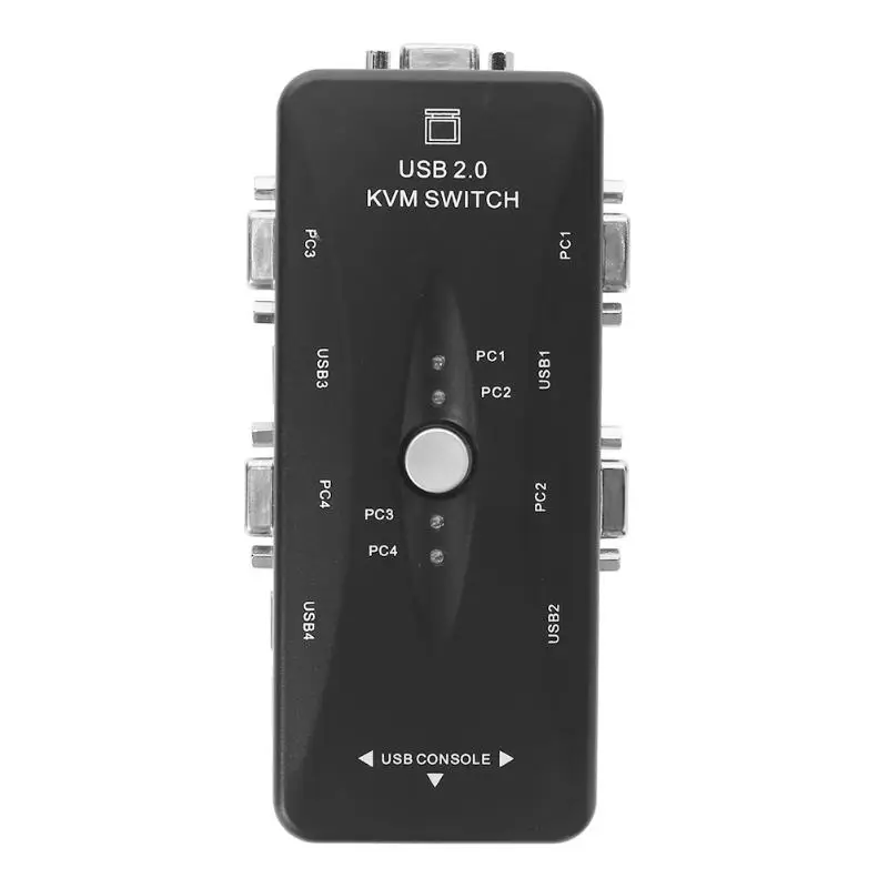 ALLOYSEED 4-портовый USB KVM переключатель мыши Клавиатура VGA Видео монитор 200 МГц 1920x1440 4 в 1 переключатель